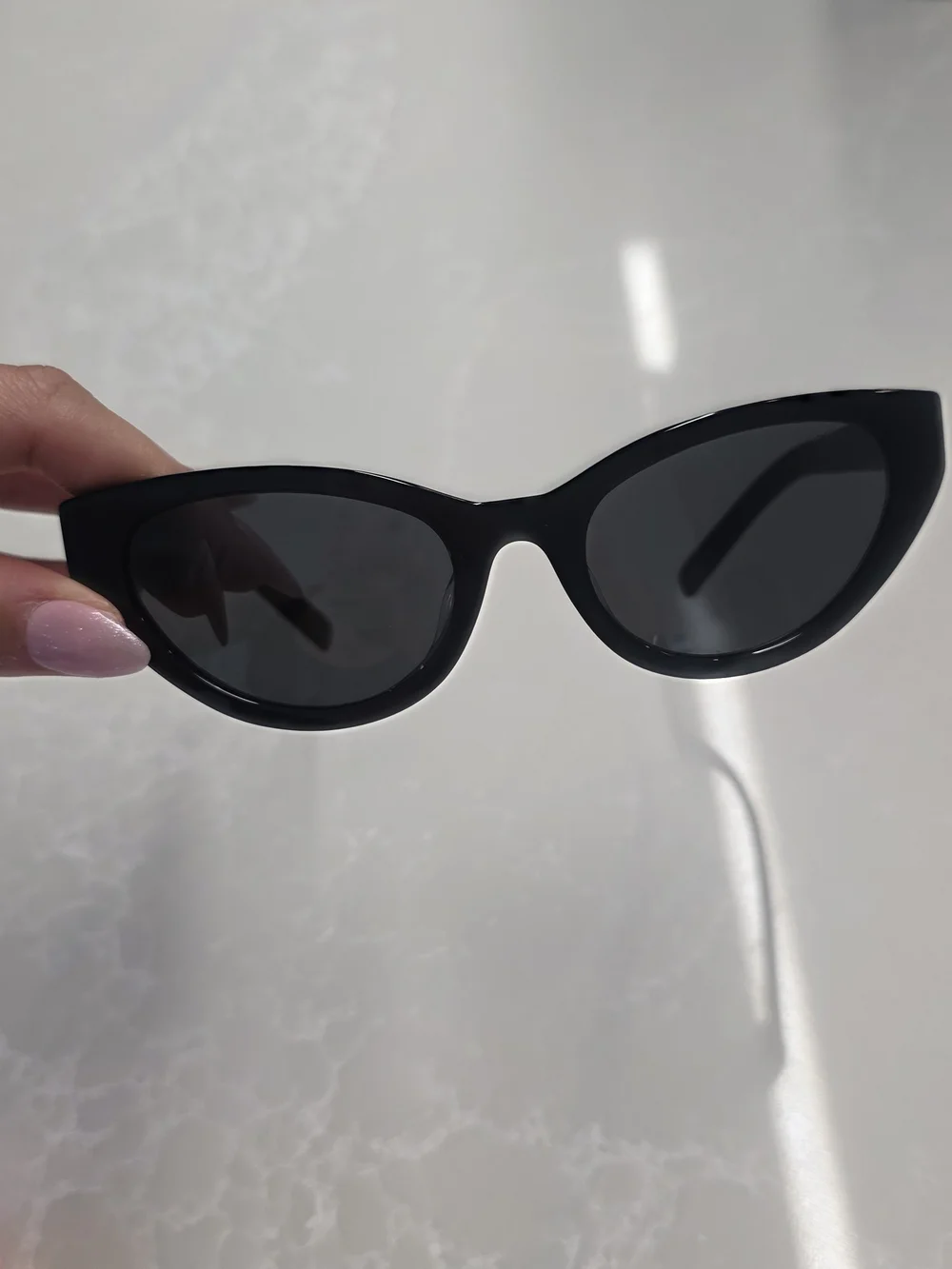 Miu Miu Black Cat Eye Sunglasses SMU A04-F 16K-08Z + Case
